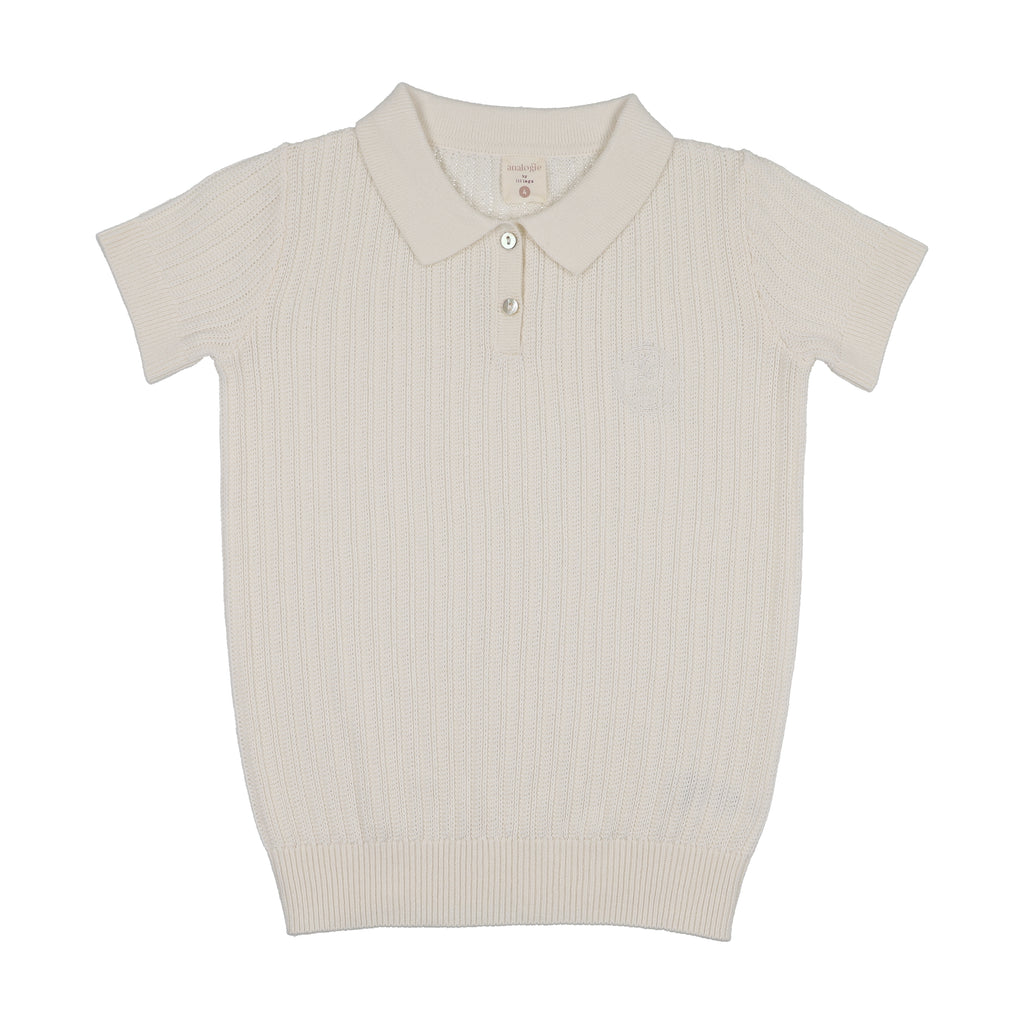 Lil Legs Knit Polo - Cream