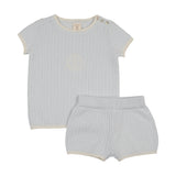 Lil Legs Boys Knit Emblem Set - Clear Blue