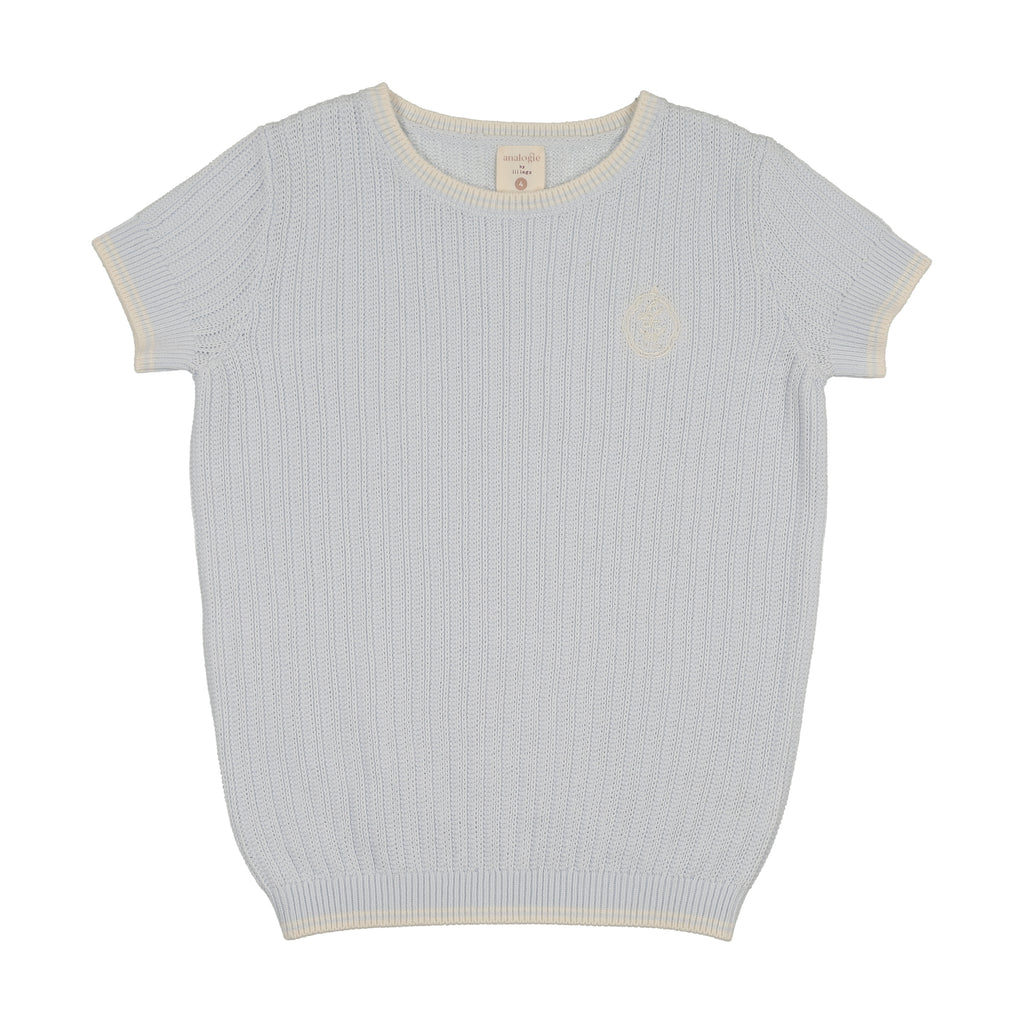 Lil Legs Knit Crew Neck Sweater - Clear Blue