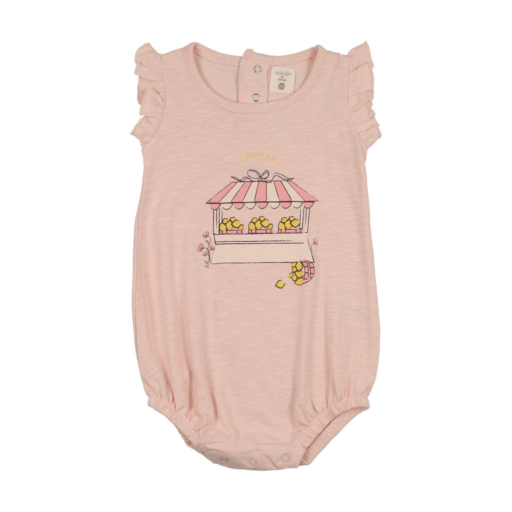 Lil Legs Lemon Romper Girl - Cloud Pink