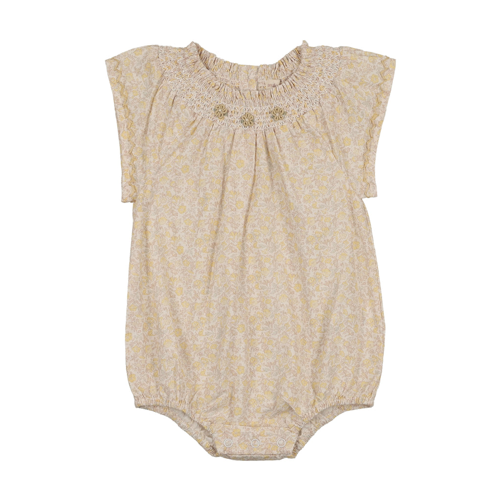 Lil Legs Sunny Blossom Flutter Romper - Yellow
