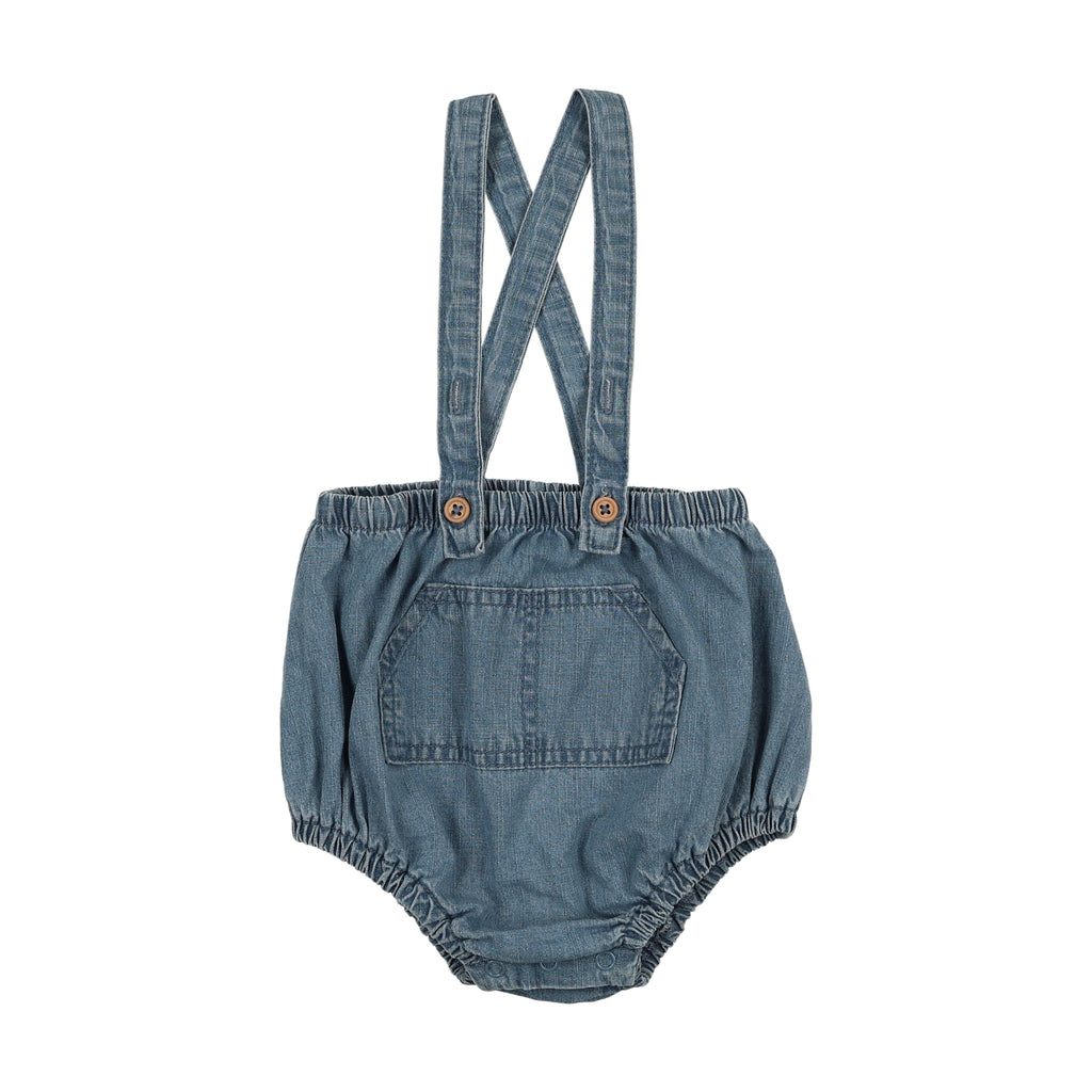 Lil Legs Pocket Suspender Bloomers - Mid Blue Wash
