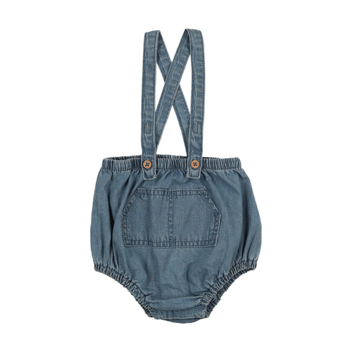 Lil Legs Pocket Suspender Bloomers - Mid Blue Wash