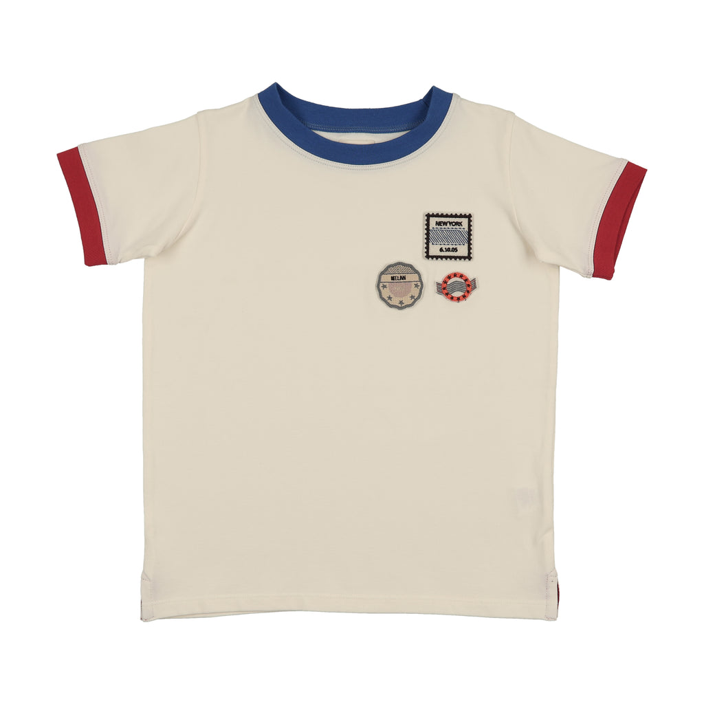 Lil Legs Patch Applique Tee - Cream