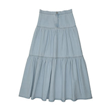 Load image into Gallery viewer, Lil Legs Denim Tiered Maxi Skirt - Light Wash