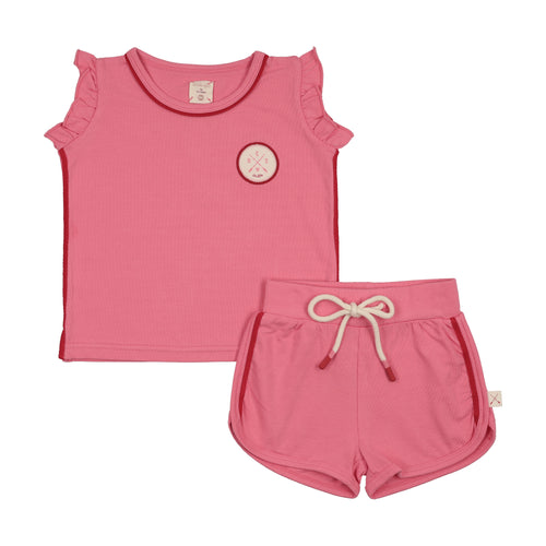 Lil Legs Boating Crew Girls Set - Fresh Pink