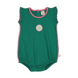 Lil Legs Boating Crew Girls Romper - Electric Green