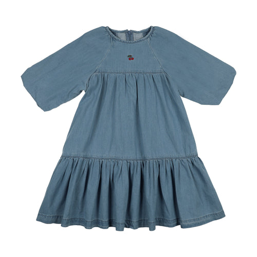 Lil Legs Denim Capsule Dress - Blue Tencel (3/4 Sleeve)