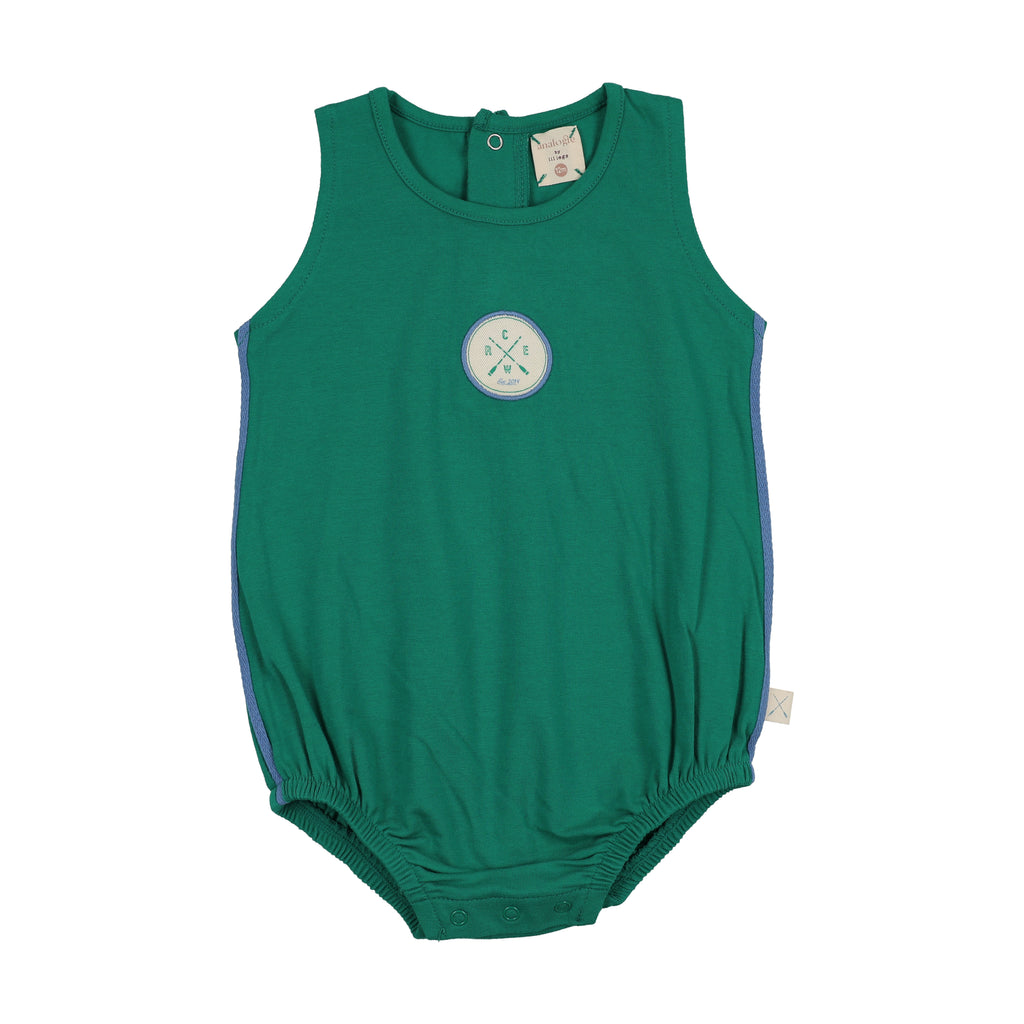 Lil Legs Boating Crew Bubble Romper - Electric Green