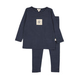 Lil Legs Embroidered Lounge Set - Navy Crest