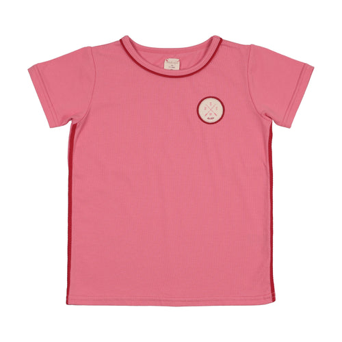 Lil Legs Boating Crew Girls Tee - Fresh Pink (Short Sleeve)