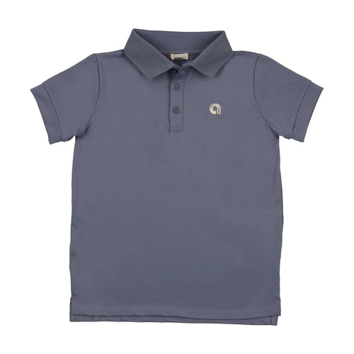 Lil Legs Sports Polo - Smokey Blue (Short Sleeve)