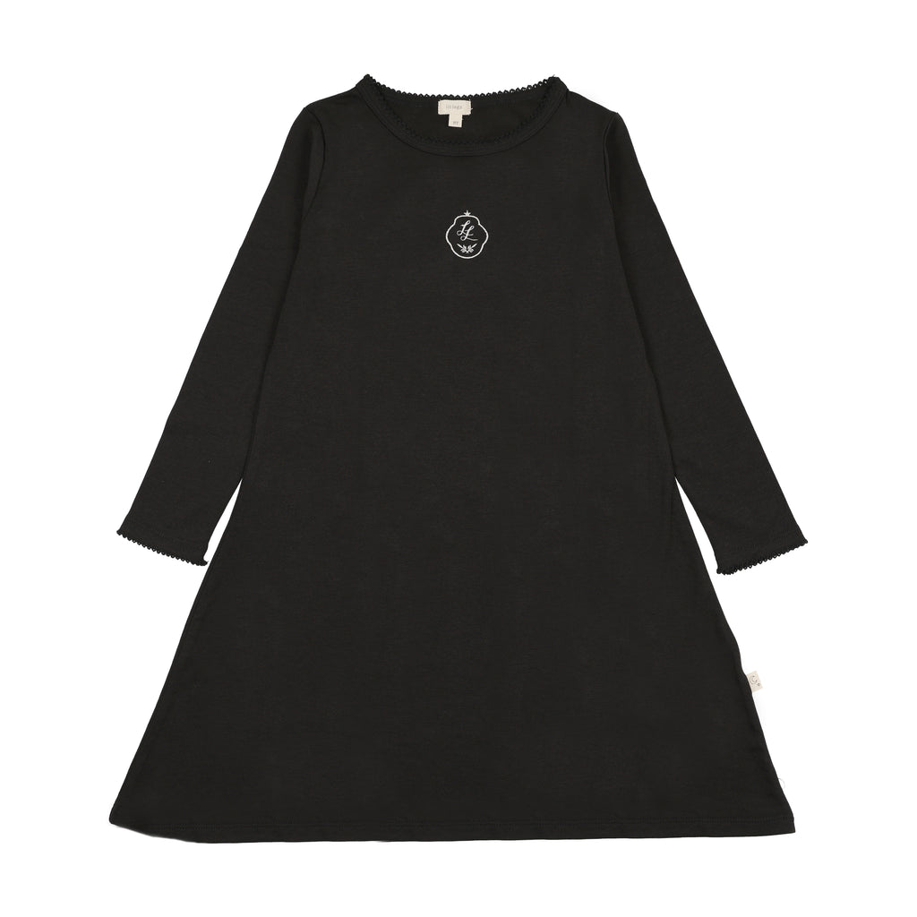 Lil Legs Crest Night Gown - Black
