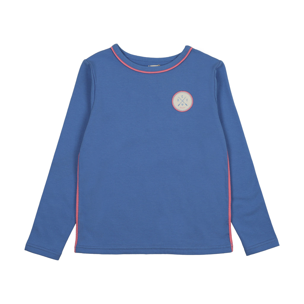 Lil Legs Boating Crew Girls Tee - Fresh Blue (Long Sleeve)