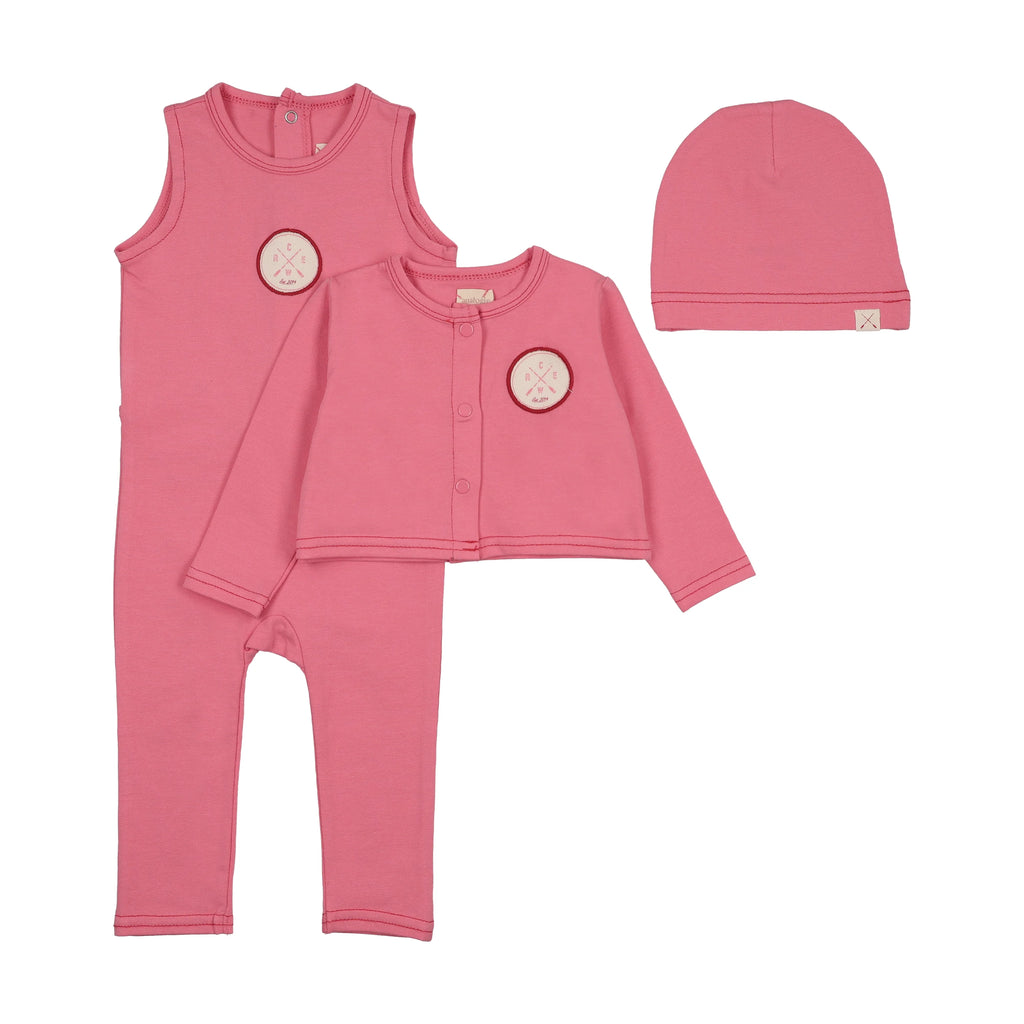 Lil Legs Boating Crew Footie with Cardi - Pink