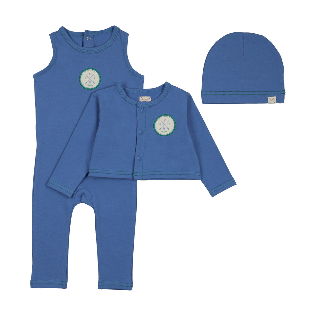Lil Legs Boating Crew Footie with Cardi - Blue