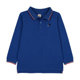 Lil Legs Outer Field Boys Long Sleeve Polo - Electric Blue