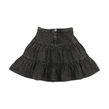 Load image into Gallery viewer, Lil Legs Denim Tiered Skirt - Black Wash