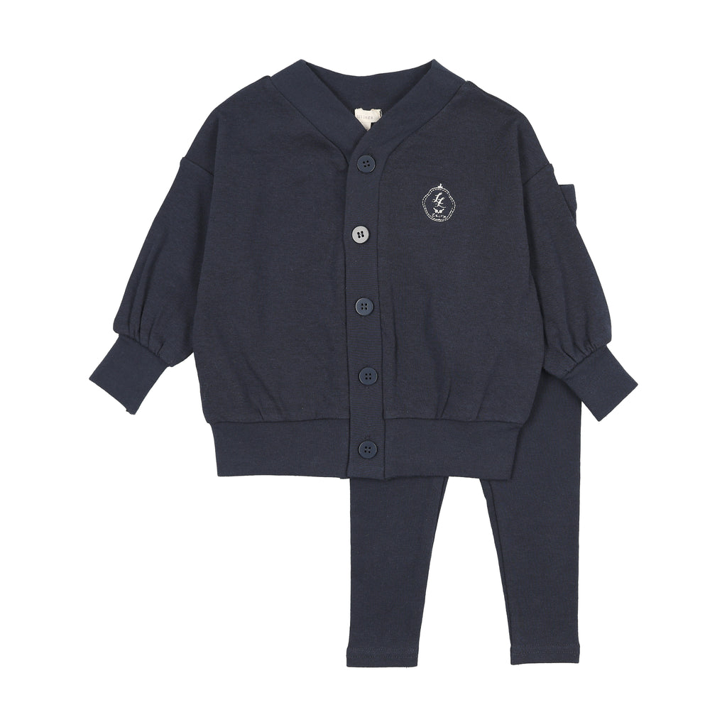 Lil Legs Boys Shabbos Lounge Set - Navy