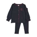 Lil Legs Girls Shabbos Lounge Set - Navy