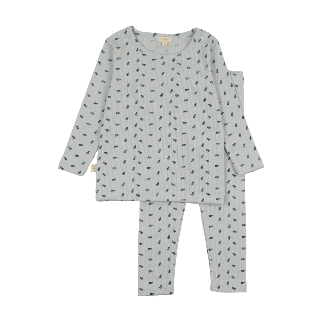 Lil Legs Dainty Print Lounge Set - Blue Branch