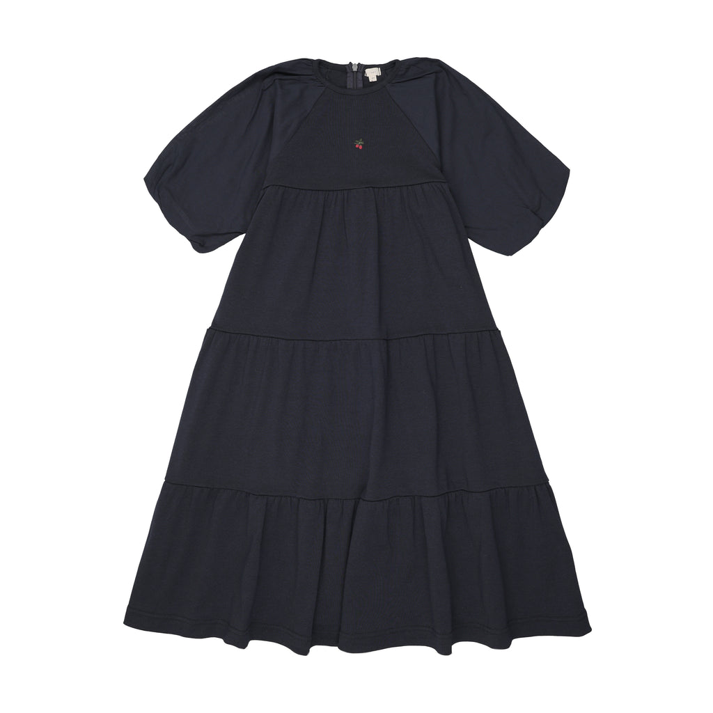 Lil Legs Puff Sleeve Maxi - Navy (3/4 Sleeve)