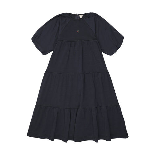 Lil Legs Puff Sleeve Maxi - Navy (3/4 Sleeve)