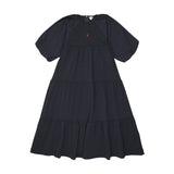 Lil Legs Puff Sleeve Maxi - Navy (3/4 Sleeve)
