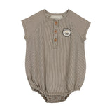 Lil Legs Dainty Denim Boys Romper - Natural Stripe