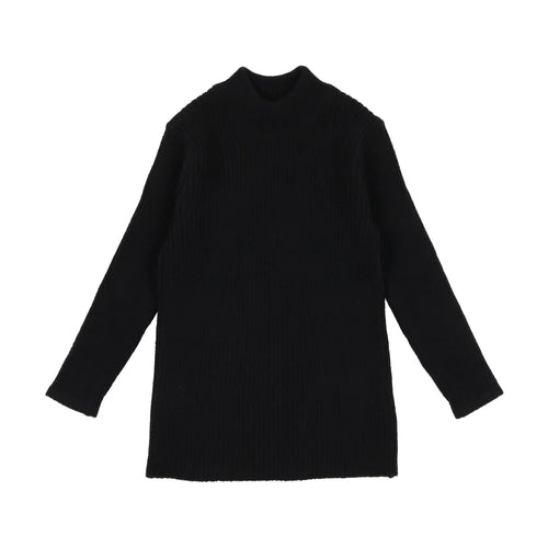 Lil Legs Knit Mockneck - Black