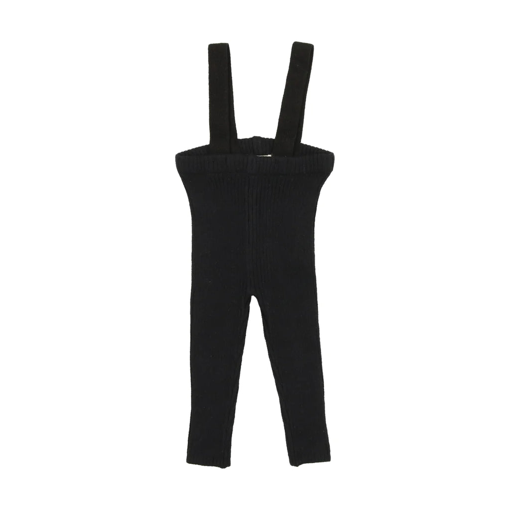 Lil Legs Knit Suspender Leggings Black 4T - Main Image