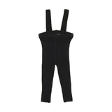 Lil Legs Knit Suspender Leggings - Black