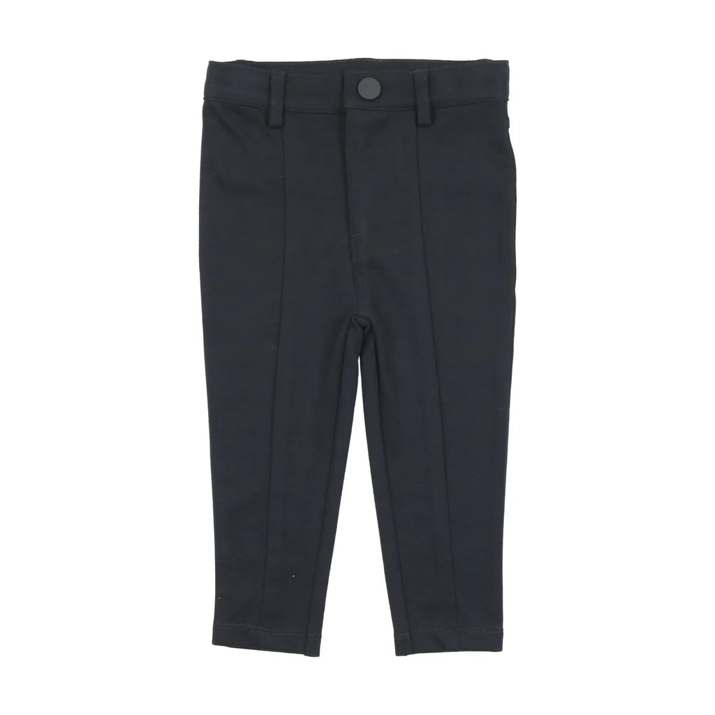 Lil Legs Knit Pants With Seam - Navy