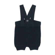 Load image into Gallery viewer, Analogie Short Knit Waffle Overalls - Navy