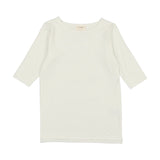 Lil Legs Bamboo Tee Three Quarter Sleeve - Winter White