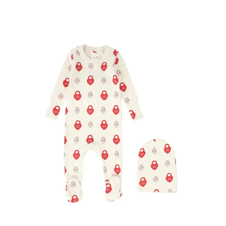 Little Parni Signature Footie (PJ101) - Red