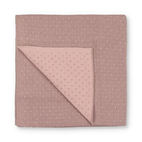 Little Fawn V Print Knit Blanket - Pink