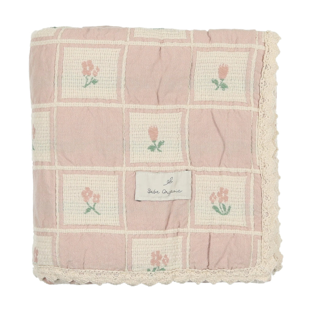 Bebe Organic Daisy Blanket - Mauve Pink