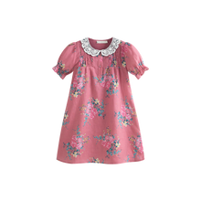 Load image into Gallery viewer, Cera Una Volta Loredana Dress - Pink Flowers (Cream Collar)