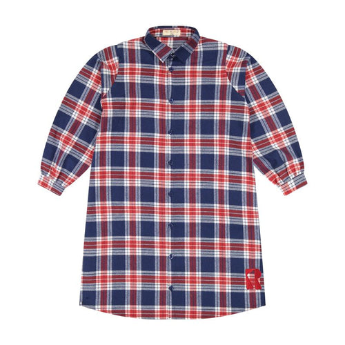 Retro Kid Margo Plaid Girls Button Dress - Plaid