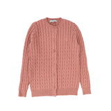 Bace Cable Knit Logo Cardigan - Mauve