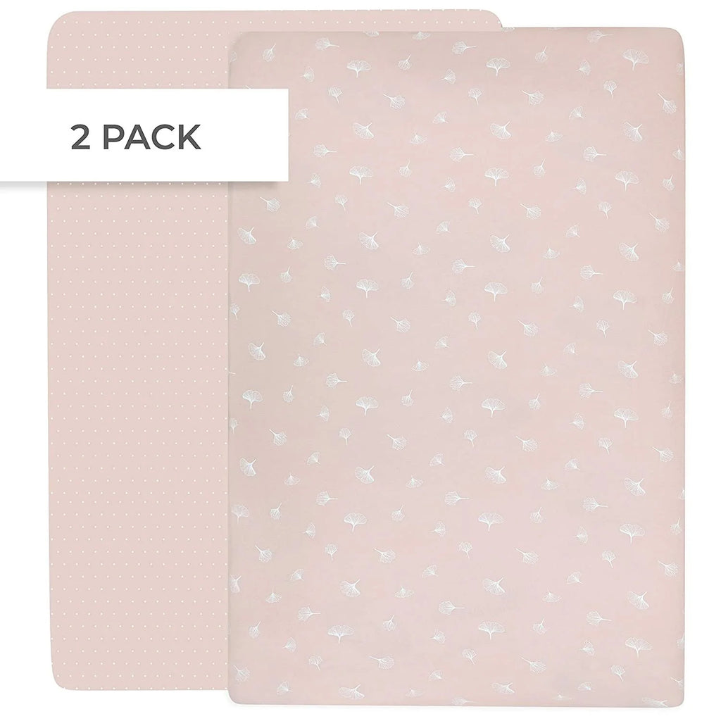 Ely's & Co Cotton Crib/Toddler Bed Sheets - Pink Gingko