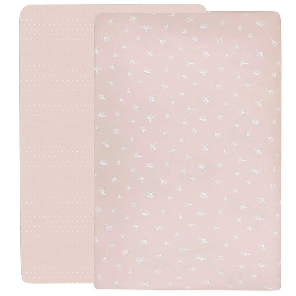 Ely's & Co Cotton Pack N Play / Portable Crib Sheet - Pink Gingko