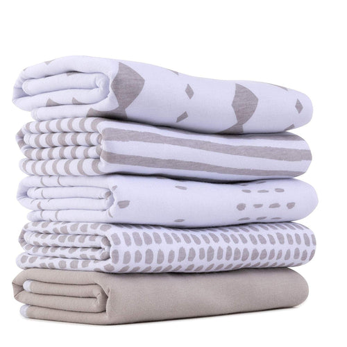 Ely's & Co Absorbent Burp Cloths, 5-Pack - Taupe