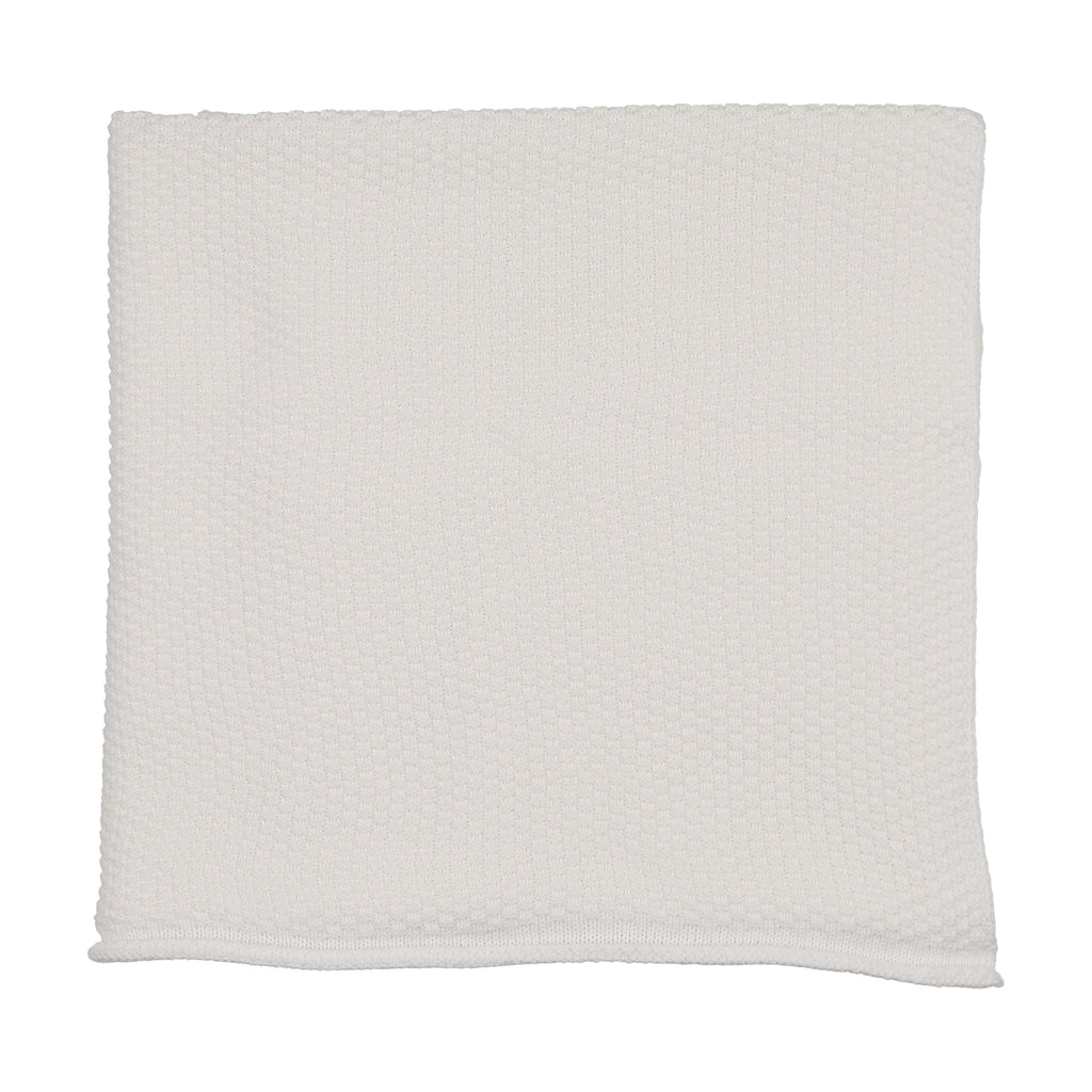 Mema Knits Waffle Knit Blanket - Winter White
