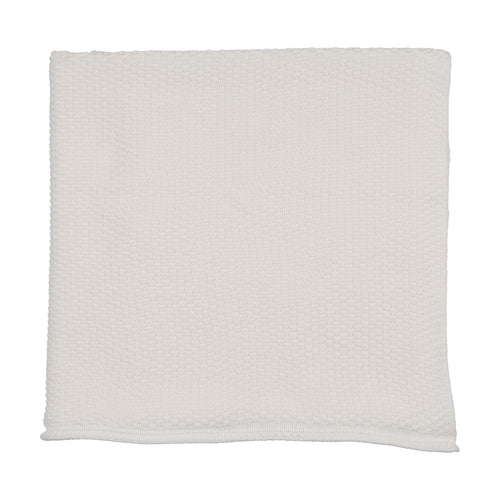 Mema Knits Waffle Knit Blanket - Winter White