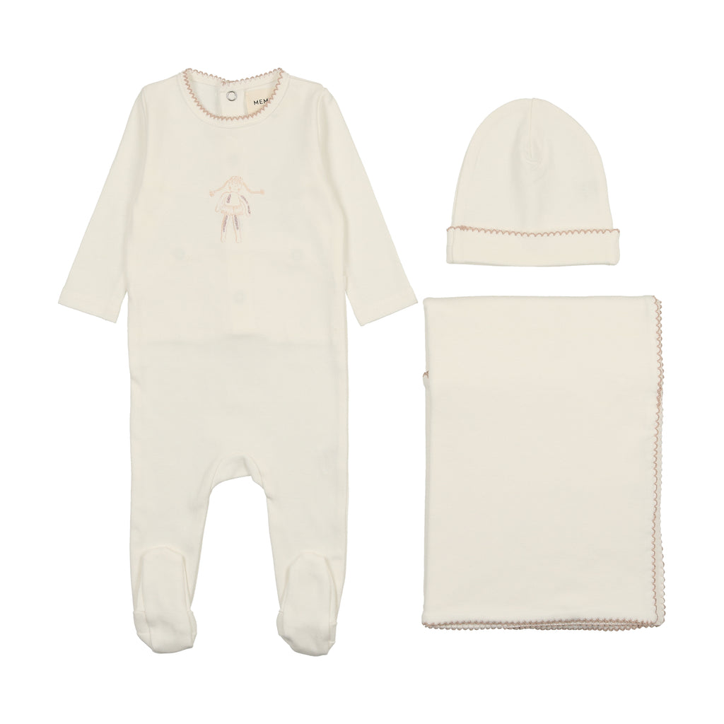 Mema Knits Doll 3PC Set - Winter White