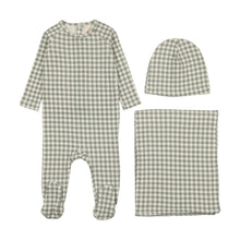 Load image into Gallery viewer, Mema Knits Gingham 3PC Set - Sea Blue