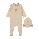 Mema Knits Doll Footie + Beanie - Petal