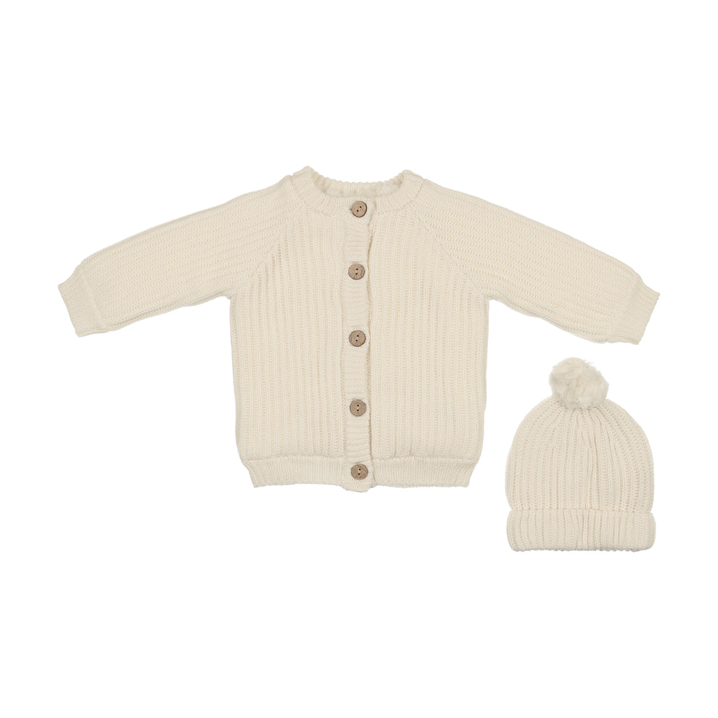 Mema Knits Hooded Knit Jacket - Cream